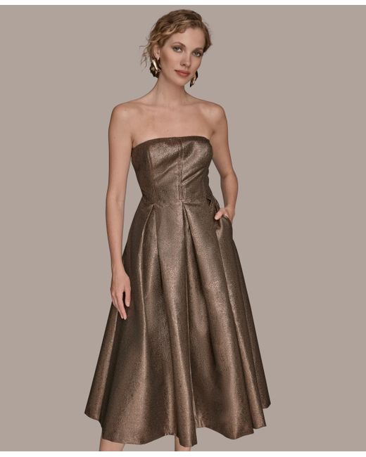 Donna Karan Natural Strapless Fit And Flare Cocktail Dress