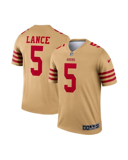 Nike Synthetic Trey Lance Gold San Francisco 49ers Inverted Legend ...
