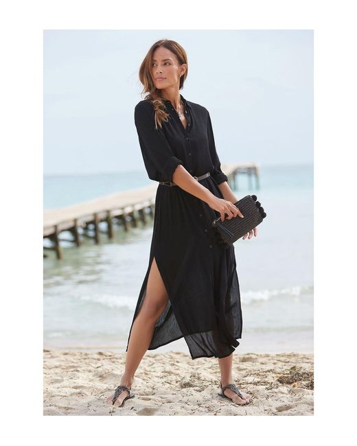 Lascana Black Button Down Dress