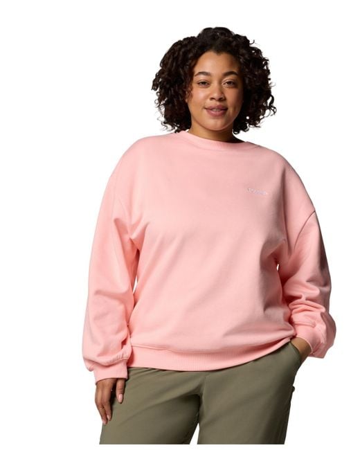 Columbia Pink Plus Size Aldermore Crewneck Sweatshirt