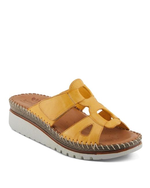 Spring Step Brown Montera Leather Slide