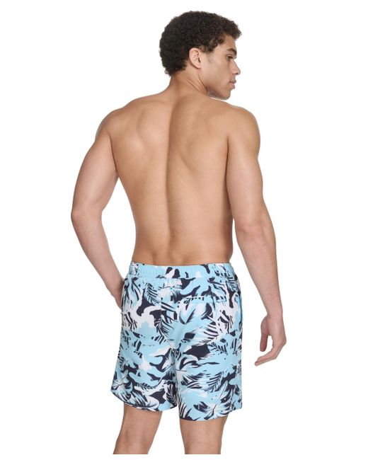 Calvin Klein Blue Regular-fit Quick-dry 5" Swim Trunks for men