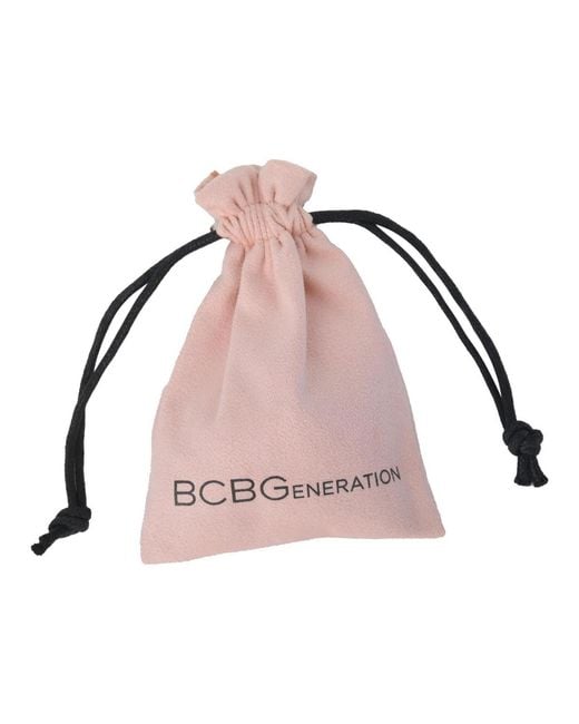 BCBGeneration Metallic Silver Heart Drop Earrings