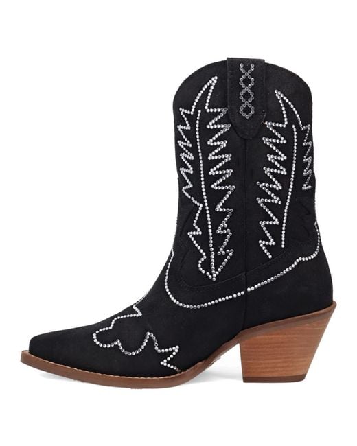 Dingo Black Tiny Pony Suede Leather Bootie