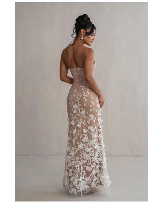JLUXLABEL Gray Everlasting Embroidered Gown