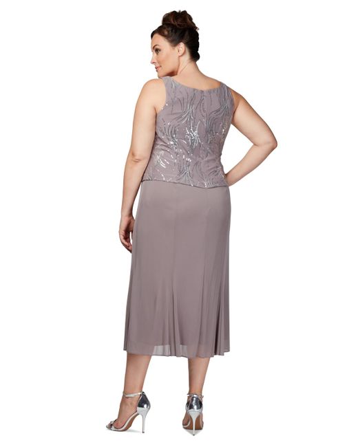 Alex Evenings Multicolor Plus Size Sequined Chiffon Dress And Jacket