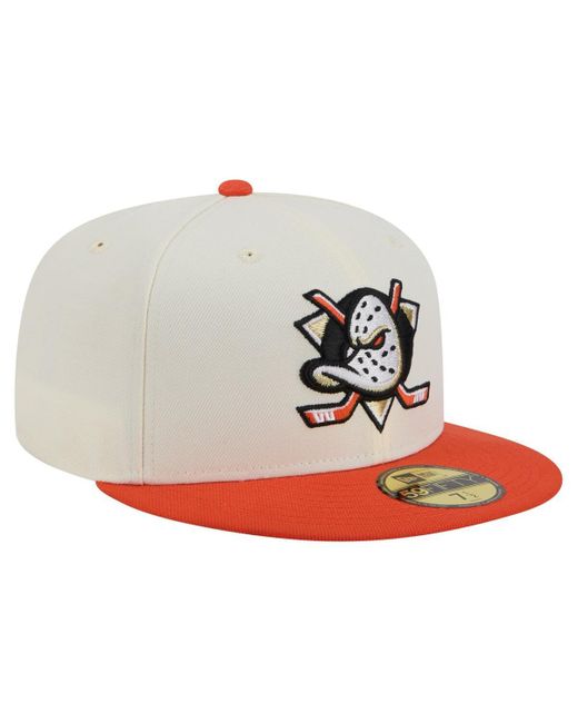 KTZ Gray Anaheim Ducks Chrome Two-toned 59fifty Fitted Hat for men