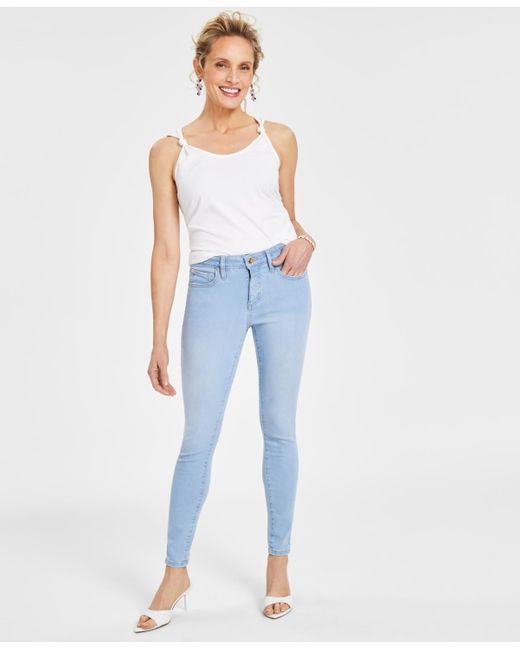 INC International Concepts Blue Mid Rise Skinny Jeans