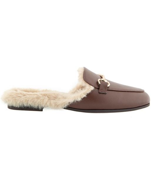 BCBGeneration Brown Zorie-2 Fur Lined Mule