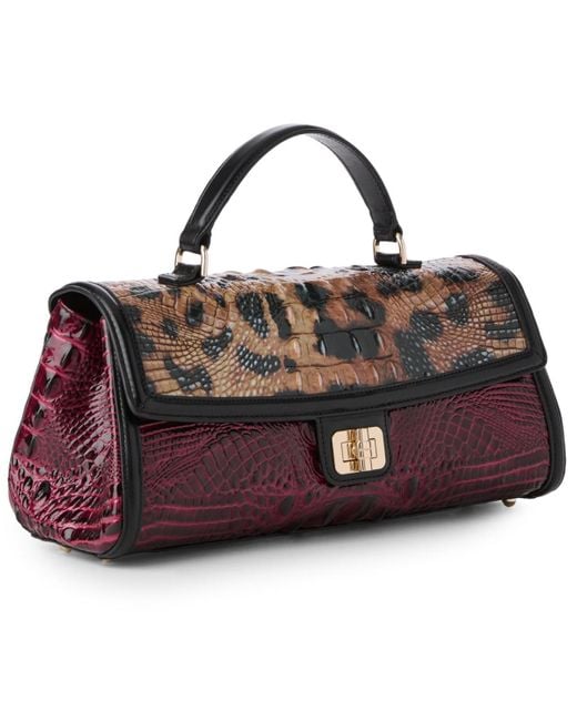 Brahmin Brown Dayan Small Leather Towers Satchel