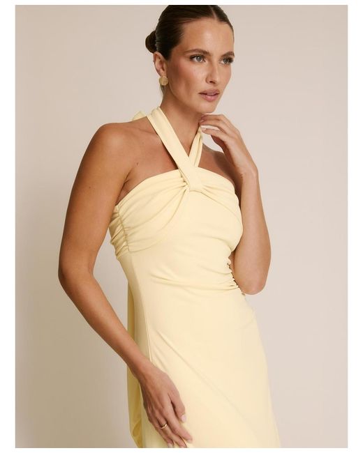 Six Stories Natural Halter Neck Stretch Bridesmaid Dress