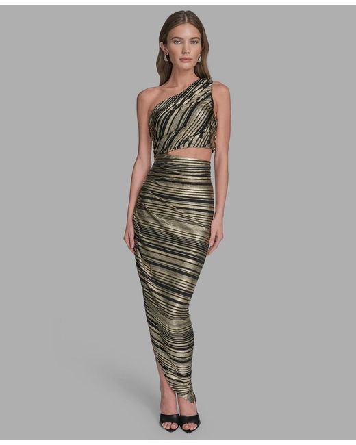 bcbgmaxazria metallic midi dress BCBGMAXAZRIA Metallic Midi Dress