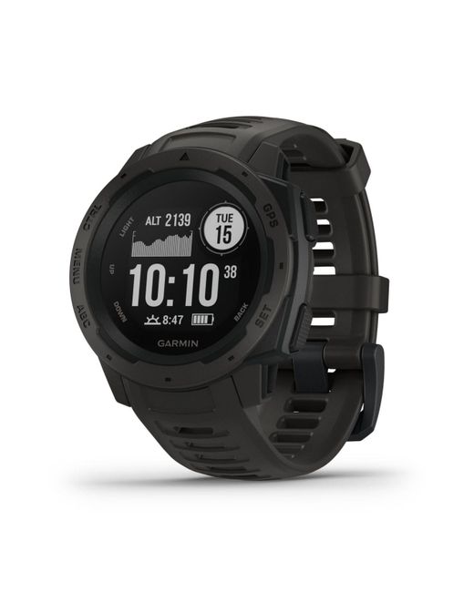 Garmin Gray Unisex Instinct Graphite Silicone Strap Smart Watch 23mm