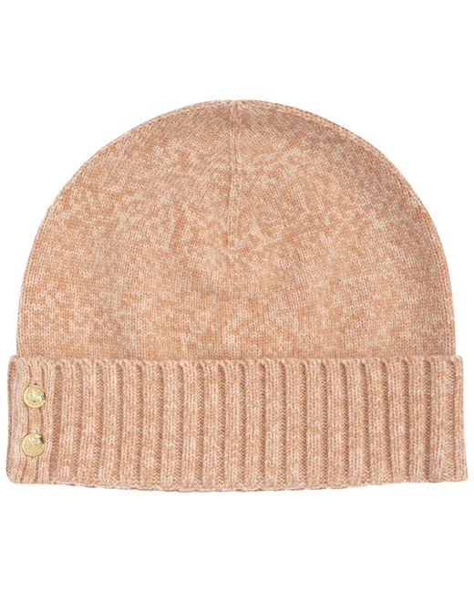 Ralph Lauren Natural Two Button Knit Beanie