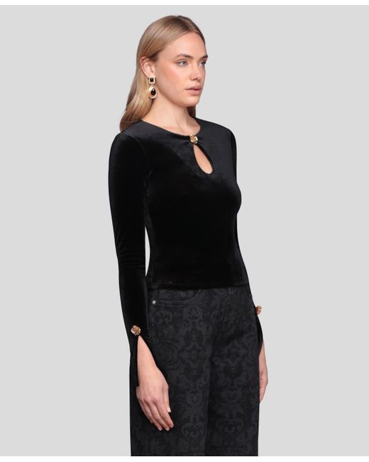 Avec Les Filles Black Long Sleeve Top