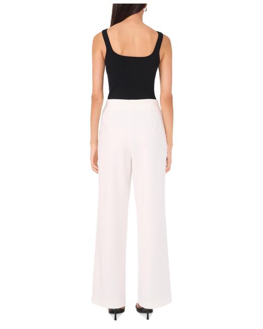 Vince Camuto Pink Lace-trim Pull-on Ponte Pants