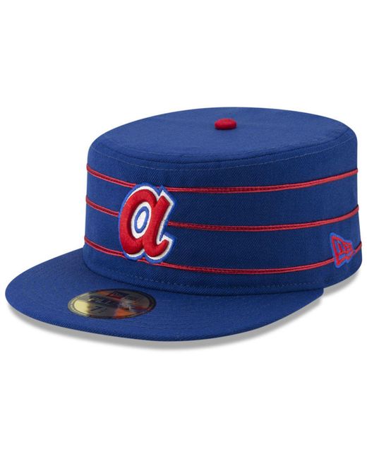 KTZ Atlanta Braves Pillbox 59fifty-fitted Cap in Blue for