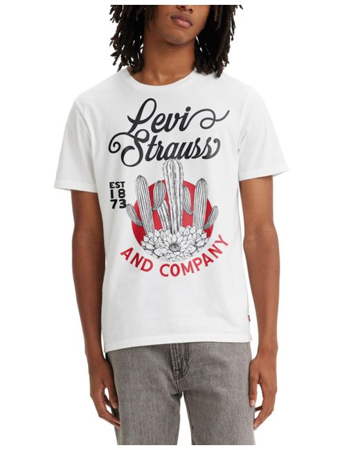 Levi's White Cactus Logo Graphic T-shirt for men