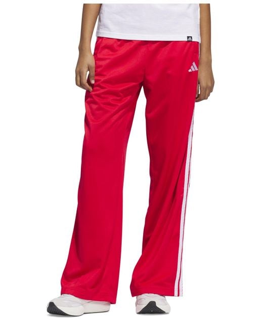 Adidas Red 3-stripe Classic Track Pants
