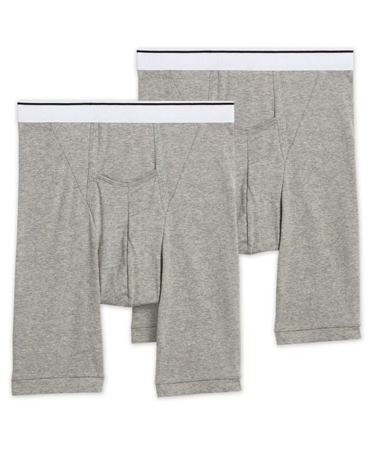 Jockey Cotton Pouch Midway Boxer Briefs, Pack Of 2 in Gray Heather