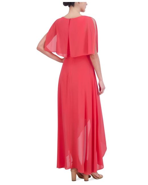 Jessica Howard Pink Petite Split-sleeve High-low Maxi Dress