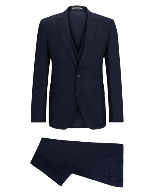 Boss Blue Boss By Patterned Slim-fit Suit for men