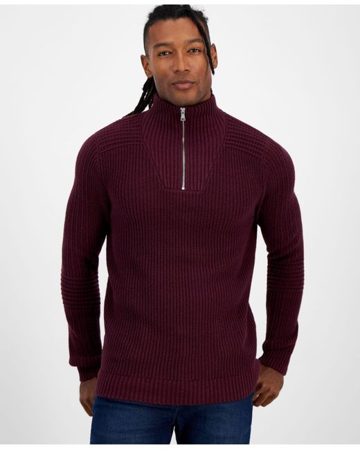 INC International Concepts Matthew Quarter-zip Sweater, Created For Macy's  in Red for Men | Lyst