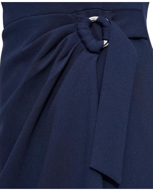 DKNY Blue Puff-sleeve Scuba Crepe Sheath Dress