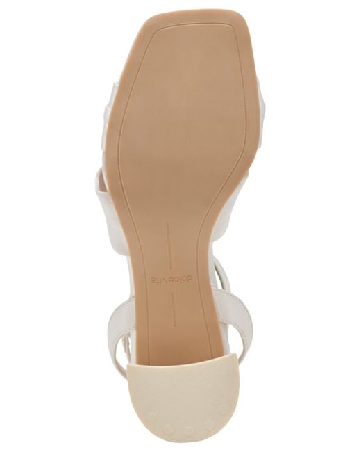Dolce Vita White Brenna Satin Twist Two-piece Block-heel Sandals