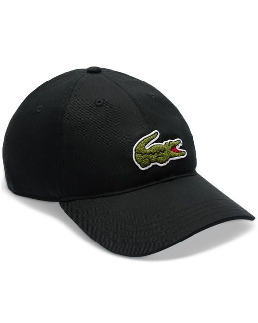 Lacoste Black Croc Logo Cap for men