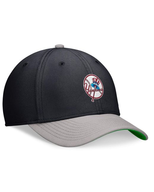 Nike Blue Navy/gray New York Yankees Cooperstown Collection Rewind Swoosh Flex Performance Hat for men