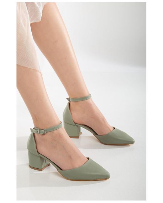 Forever & Always Shoes White Miranda Low Block Heels