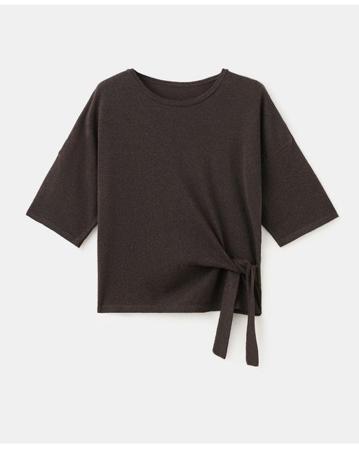 Mango Black Bow Knit Sweater