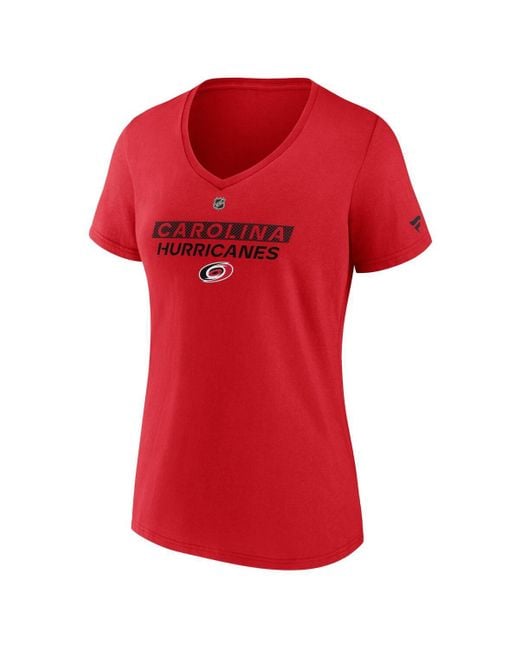 Fanatics Red Carolina Hurricanes Authentic Pro Core Primary V-neck T-shirt
