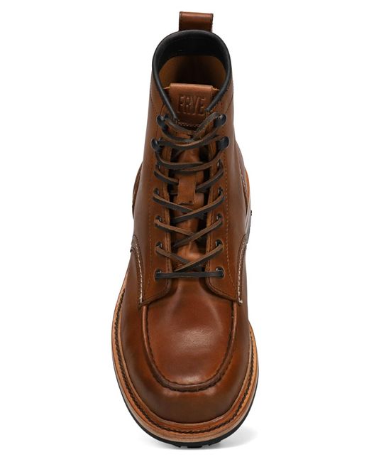 Frye Brown Hudson Round-toe Work Boots for men