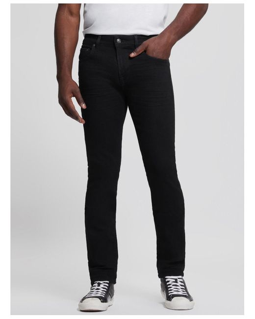 Guess Black Eco Davis Wash Slim Straight Jeans for men