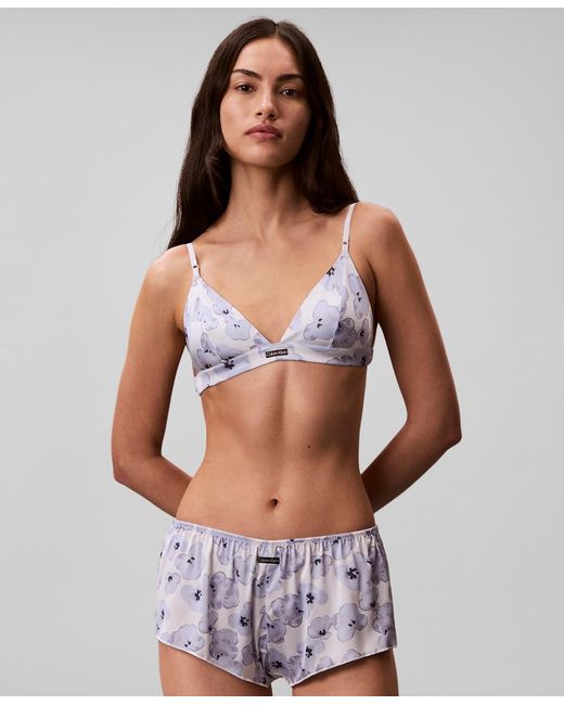 Calvin Klein Blue Triangle Cups Moderate Coverage Bra