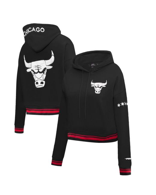 Pro Standard Black Chicago Bulls 2023/24 City Edition Cropped Pullover Hoodie