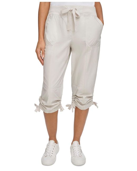 Calvin Klein Women's Gray Convertible Cargo Capri Pants