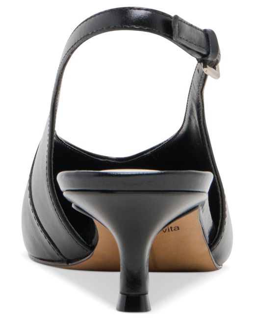Dolce Vita Black Alenna Kitten-heel Slingback Pointed Toe Pumps