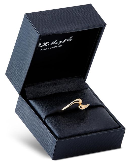 Macy's Metallic Polished Flared End Skinny Bypass Fashion Ring