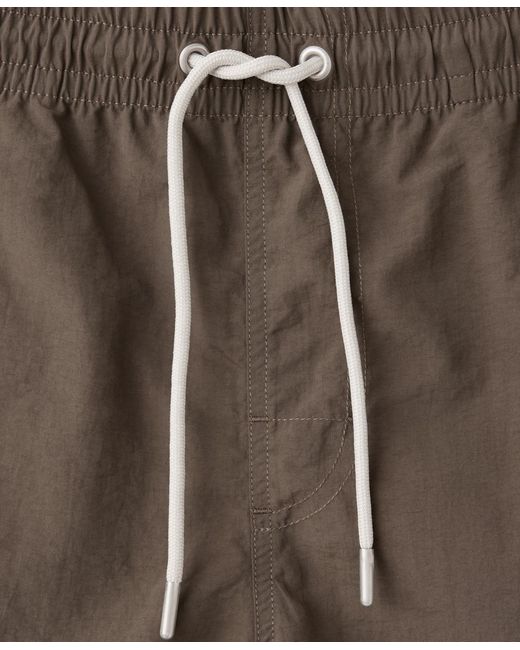 Mango Gray Basic Drawstring Straight-fit Swim Trunks for men