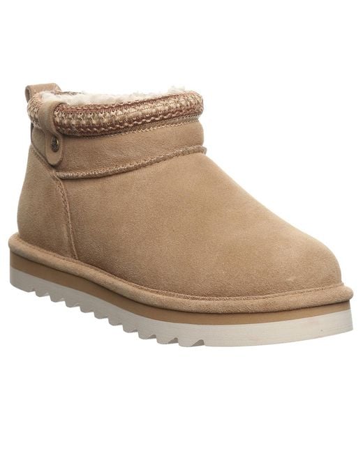BEARPAW Natural Langly Platform Pull-on Short Boots