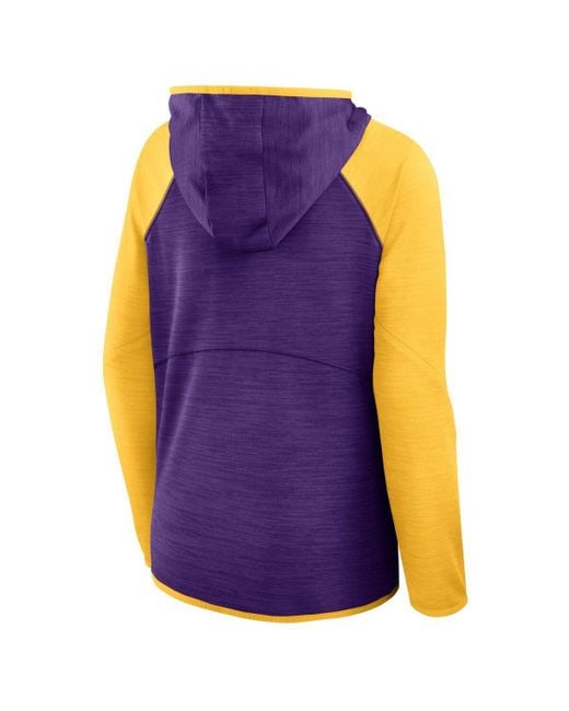Fanatics Blue Purple/gold Minnesota Vikings Redzone End Around Pass Raglan Full-zip Hoodie