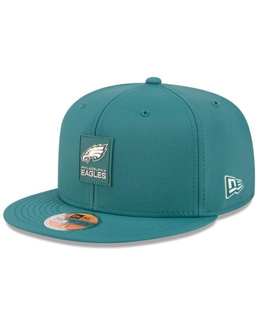 KTZ Green Midnight Philadelphia Eagles 2025 Sideline 59fifty Fitted Hat for men