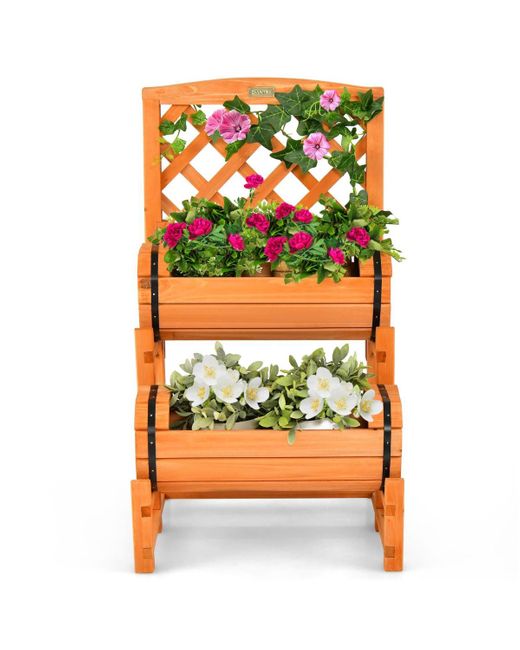 SUGIFT Orange 2-tier Raised Garden Bed