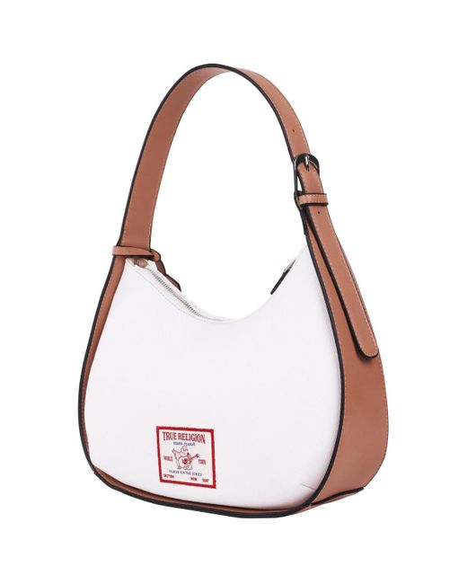 True Religion White Horseshoe Pocket Medium Hobo