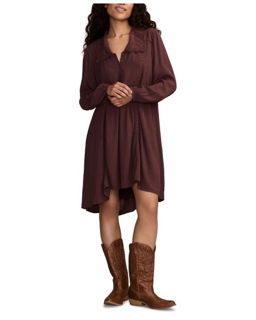 Lucky Brand Red Peter Pan Collar Mini Dress