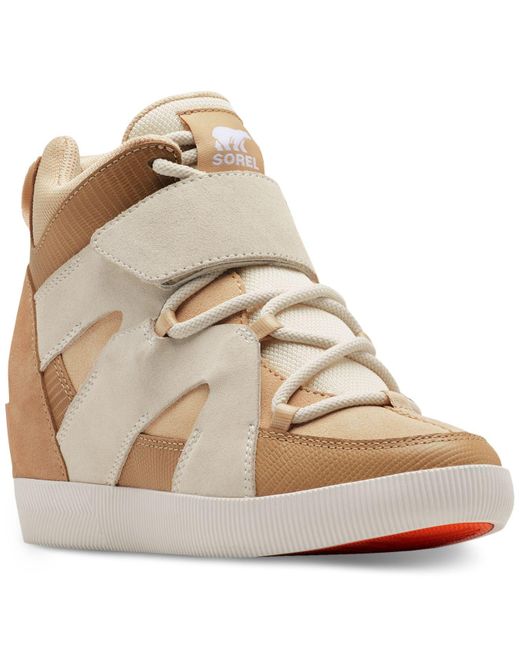 Sorel Out N About Sport Wedge Sneakers in Natural | Lyst