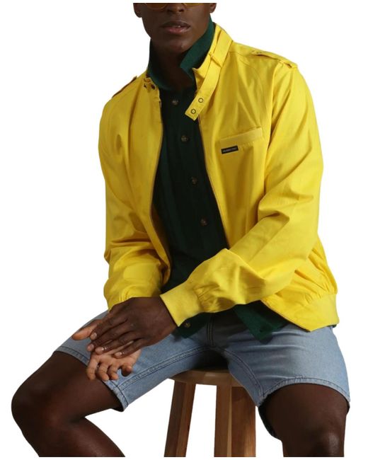 Members Only Yellow Classic Iconic Racer Jacket (slim Fit) for men